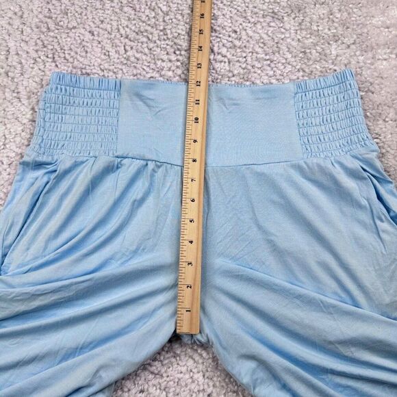 Torrid High Rise Smocked Pull On Wide Leg Pants Blue 1X NEW - Picture 10 of 13